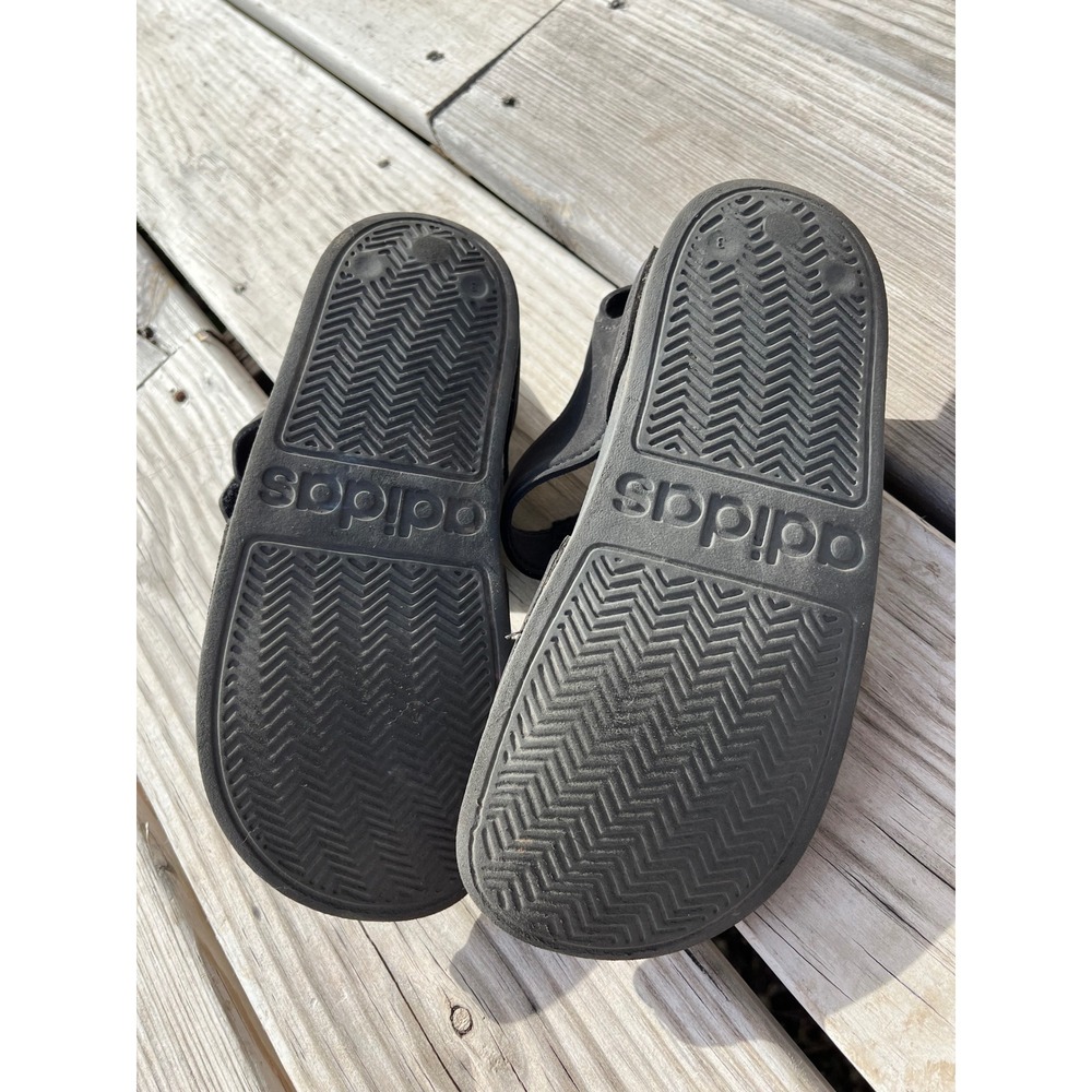 Adidas Black Velcro Strap‎ Sandals Kid's Size 3 Water Shoes Comfort Slides - Picture 5 of 6